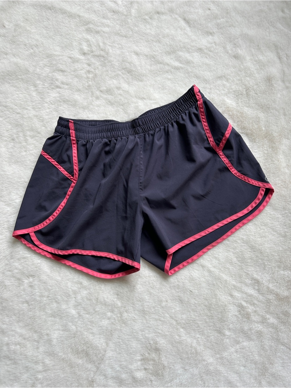 Women's Grey Active Shorts with Pink Trim